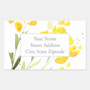Yellow Wildflowers Address Label