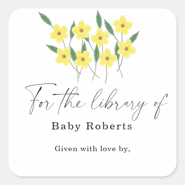 Yellow Wildflowers - for the library of Square Sticker (Front)