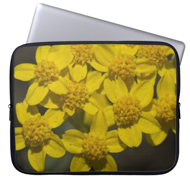 Yellow Wildflowers Laptop Sleeve (Front)