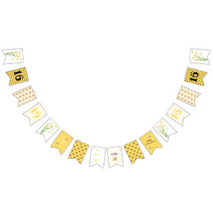 Yellow Wildflowers Sweet Sixteen Birthday Party Bunting Flags
