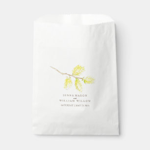 Yellow willow catkins watercolor wedding favour ba bag