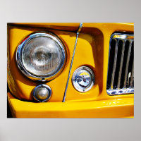 Yellow Willys Jeep Station Wagon headlight