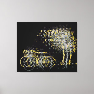 Yellow Winter Leaves Trees Canvas Print