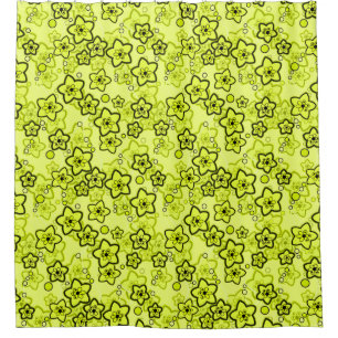 Yellow with black bright neon floral pattern