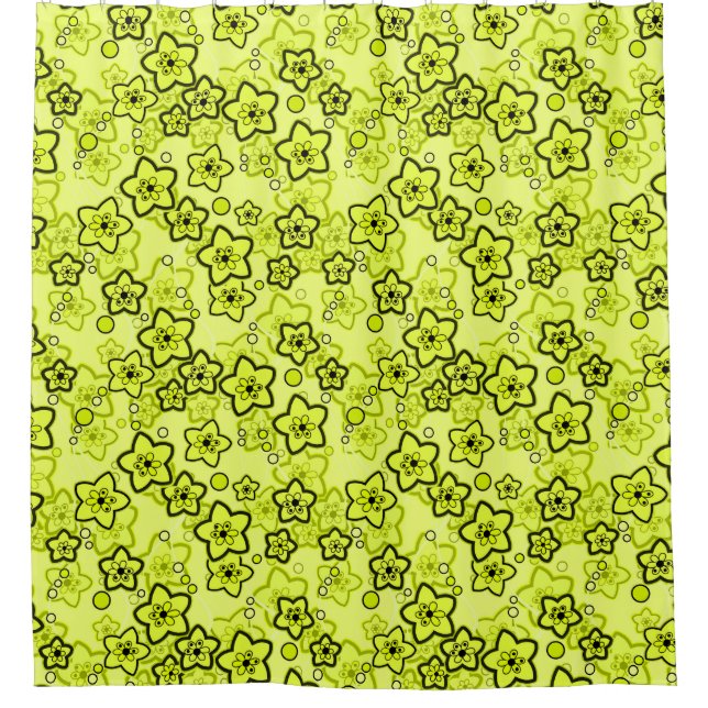 Yellow with black bright neon floral pattern (Front)