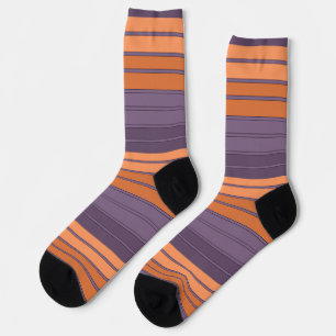 Yellow with lilac striped pattern socks