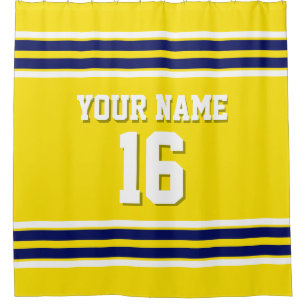 Yellow with Navy White Stripes Sports Jersey