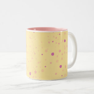 Yellow with Pink Speckles Two-Tone Coffee Mug