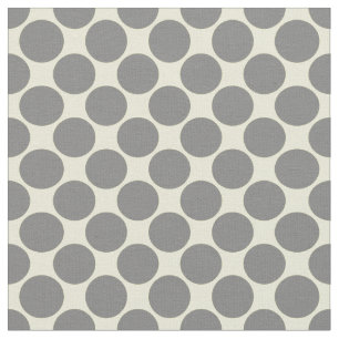 Yellow with polka grey dots fabric