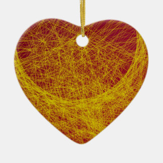 yellow  wood abstract art ceramic ornament