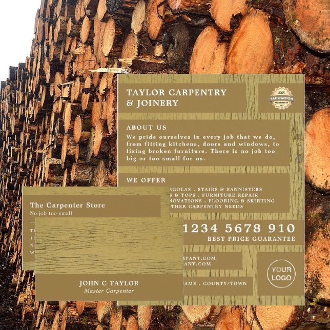 Yellow Wood, Carpentry, Carpenter Advertising Flyer (Creator Uploaded)