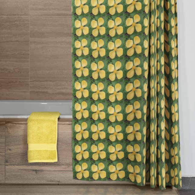 Yellow Wood Poppy Floral Pattern (In Situ Bathroom)