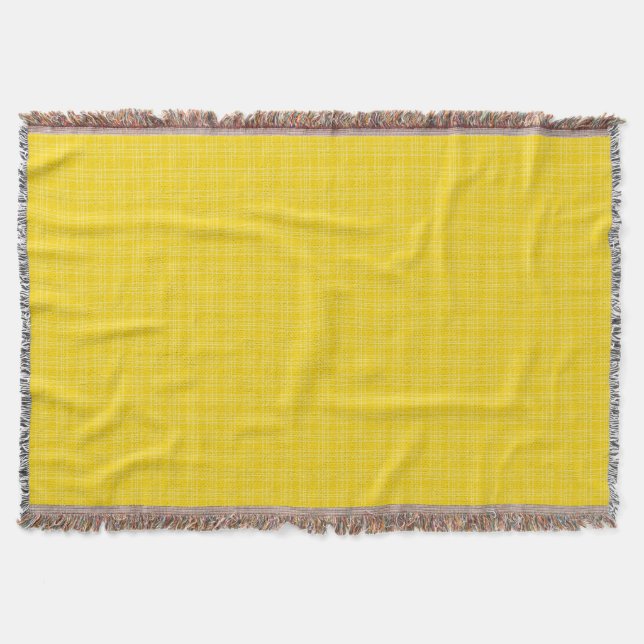 Yellow woven blanket displayed horizontally  (Front)