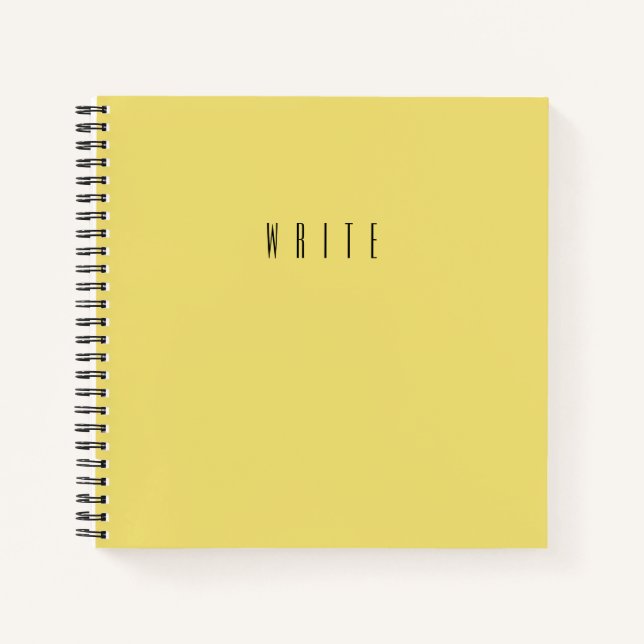 Yellow Write Typography Text Notebook (Front)