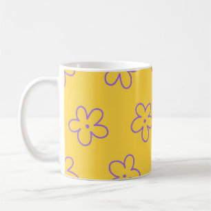 Yellow Y2K Wildflower Bold Retro Spring Kitchen Coffee Mug