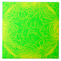 Yellow Yarn Ceramic Tile