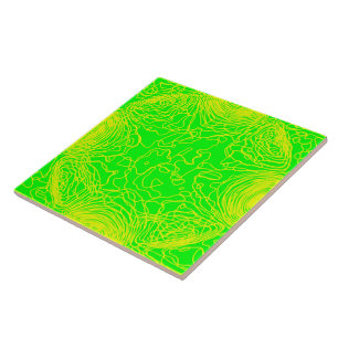 Yellow Yarn Ceramic Tile