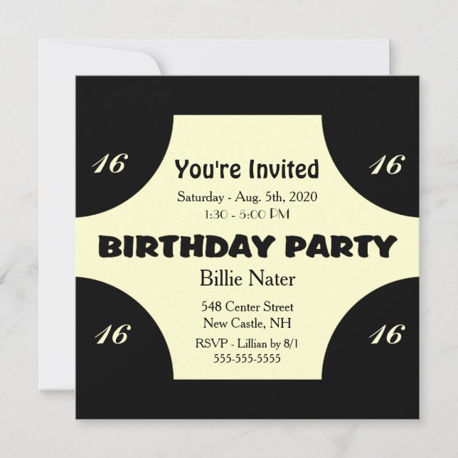 Yellow Year Birthday Invitation (Front)