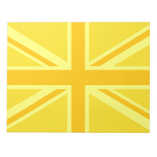 Yellow Yellow Union Jack British Flag Background Notepad