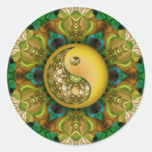 Yellow YinYang Mandala Sticker
