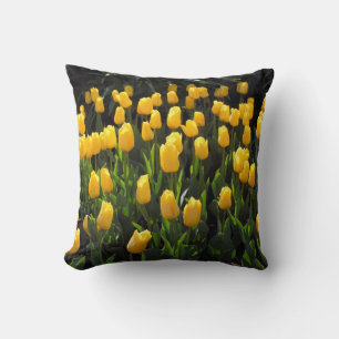 Yellow Yulips Throw Pillow