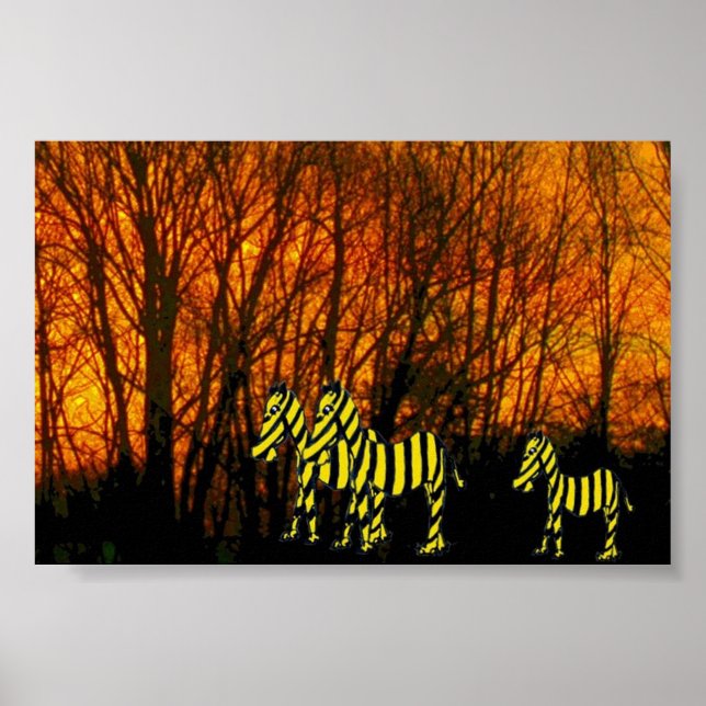 Yellow Zebras Poster (Front)
