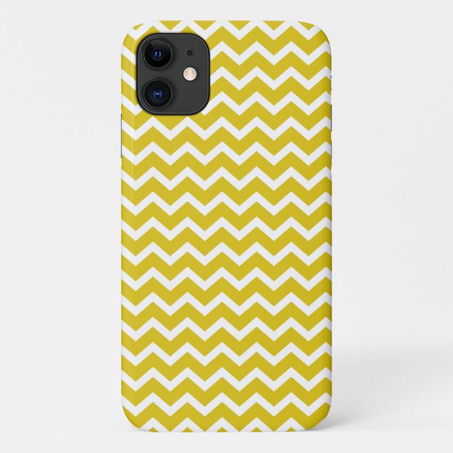 Yellow Zig Zag Chevrons Pattern Case-Mate iPhone Case (Back)