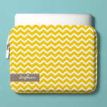 Yellow Zig Zag Chevrons Pattern Laptop Sleeve<br><div class="desc">Personalize this stylish laptop sleeve with your name,  initials,  monogram,  a especial date or any text of your choice.
 Visit our store for more pattern and colour choices as well as matching products such as ipad sleeves,  iphone and android covers and more!</div>