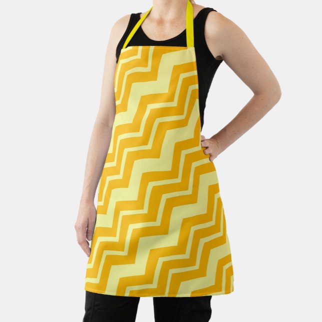 Yellow Zigzag Chevron Pattern Design  Apron (Creator Uploaded)