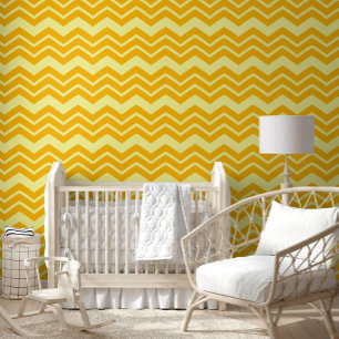 Yellow Zigzag Chevron Pattern Design Wallpaper