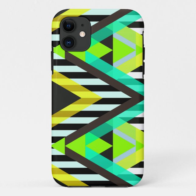 Yellow Zigzag Pop Aztec Case-Mate iPhone Case (Back)