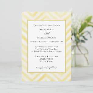 Yellow Zigzag Stripes Wedding Invitation