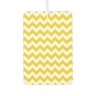 Yellow Zigzag, Yellow Chevron, Geometric Pattern Air Freshener