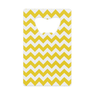 Yellow Zigzag, Yellow Chevron, Geometric Pattern Credit Card Bottle Opener