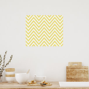 Yellow Zigzag, Yellow Chevron, Geometric Pattern Poster