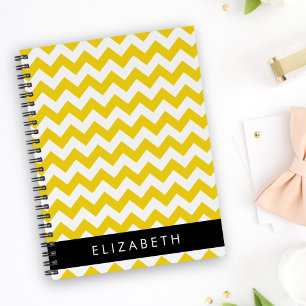Yellow Zigzag, Yellow Chevron, Your Name Planner