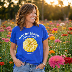 Yellow Zinnia Bible Verse Floral Faith T-Shirt