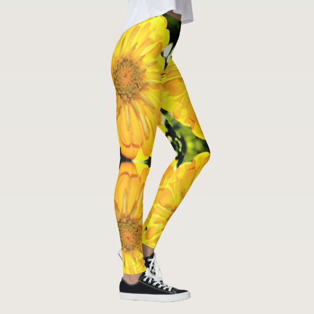 Yellow Zinnia Leggings (Right)