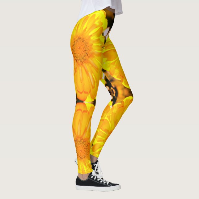 Yellow Zinnia Leggings (Right)