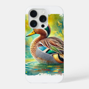 Yellowbilled teal 050824AREF143 - Watercolor iPhone 15 Pro Case