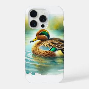 Yellowbilled Teal 200924AREF138 - Watercolor iPhone 15 Pro Case