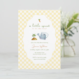 Yellowe Green Little Sprout Garden Baby Shower  Invitation