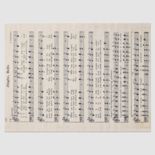 Yellowed Jingle Bells Tissue Paper and Decoupage 