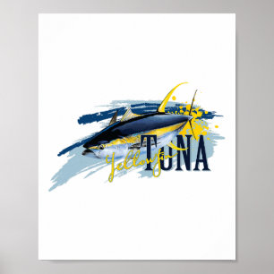 Yellowfin Tuna Deep Sea Fishing Sailor Fisherman N Poster