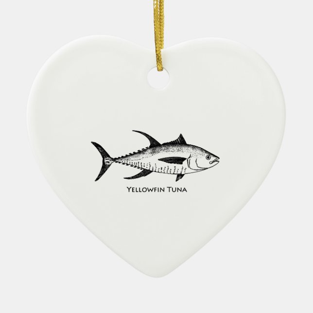 Yellowfin Tuna Logo Ceramic Ornament (Front)