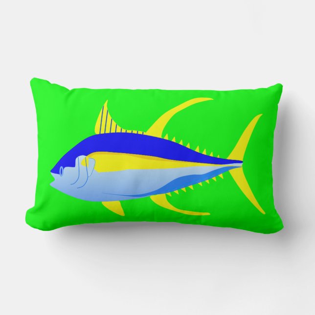 Yellowfin Tuna Lumbar Pillow (Front)
