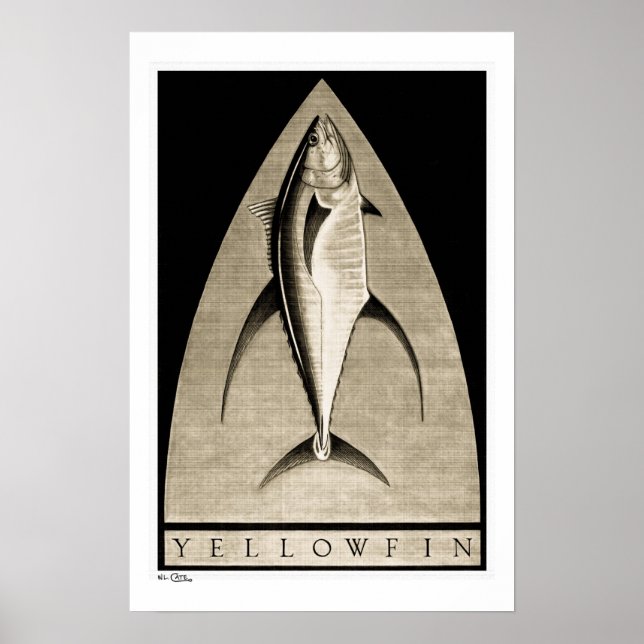 Yellowfin Vintage B&W Posters, Prints and Frames (Front)