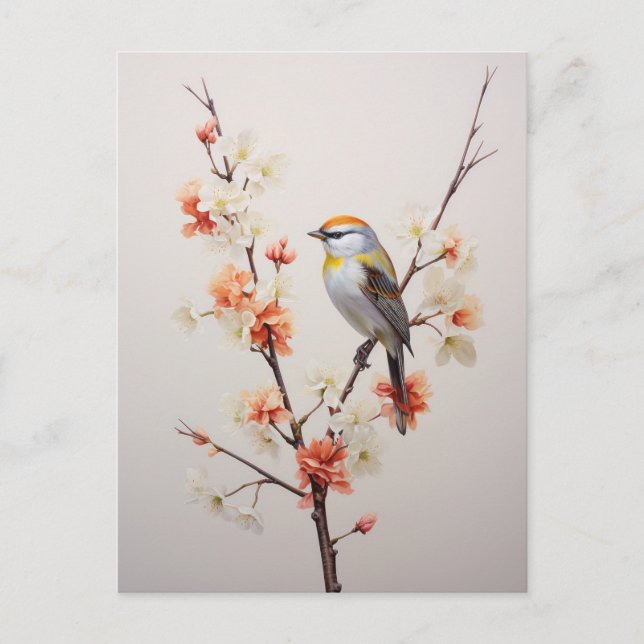 Yellowhammer Bird  Holiday Postcard (Front)