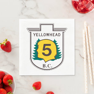 Yellowhead Road Sign Napkin