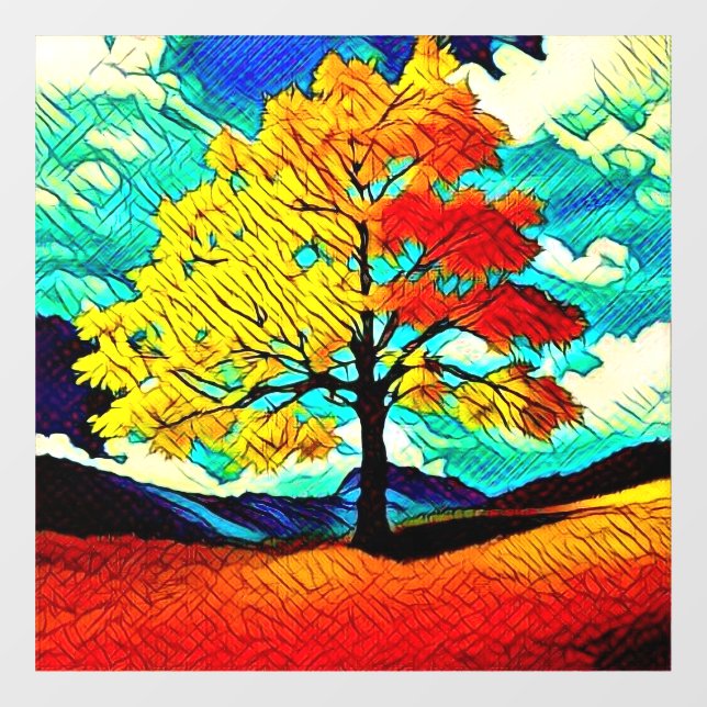 Yellowing Fall Nature Window Cling (Sheet)